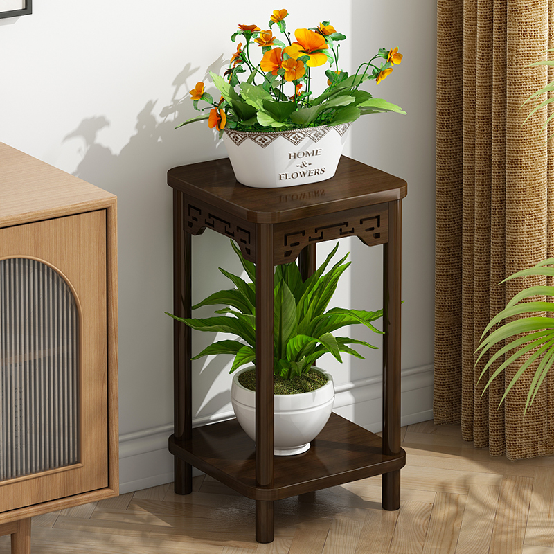 花架子客厅落地式中式盆景多肉摆放架吊兰托 托架实木花几彷古置