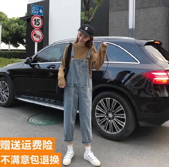 百搭森女系春夏季女生牛仔背带裤女宽松的口袋裤连体衣连体早春夏|ruв категории Женская одежда, джинсы - от Buy2taobao.com для оказания профессиональной услуги покупки агента Taobao