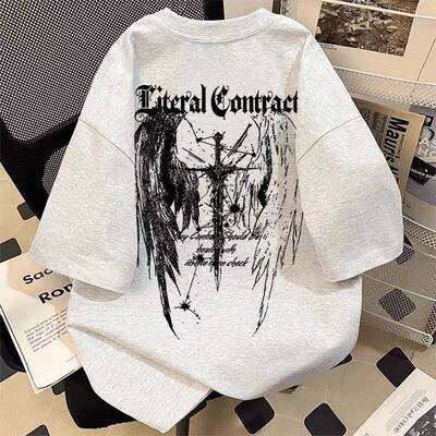 中大儿童美式复古炸街痞帅短袖T恤男女童夏季宽松纯棉半袖上衣潮