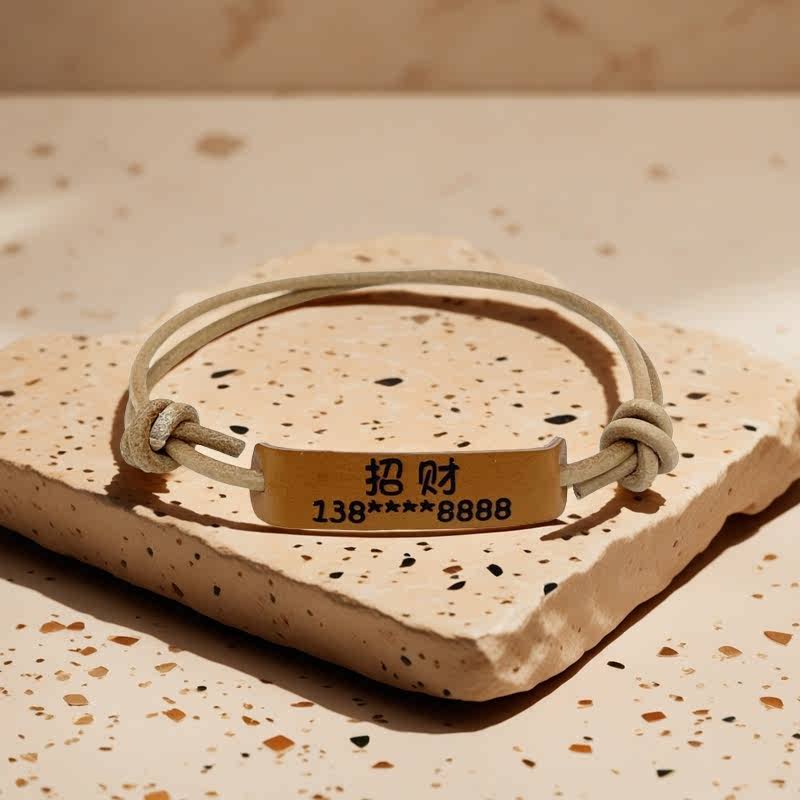 牛皮绳轻量猫咪项圈定制名字