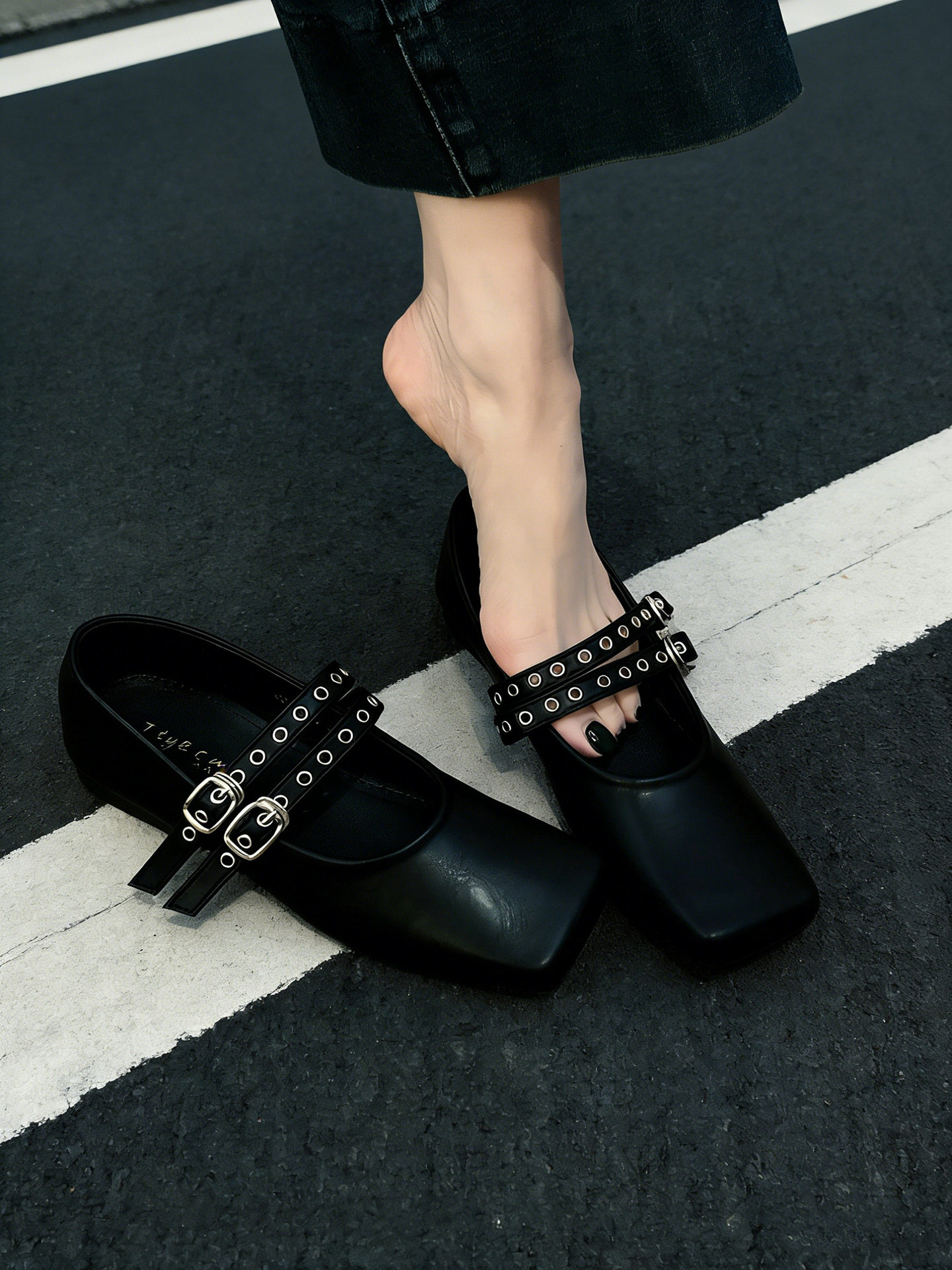 铆钉芭蕾鞋低跟单鞋女2025新款秋季平底鞋猪鼻子玛丽珍女鞋大码40,女鞋,玛丽珍鞋,淘宝优惠券,粉丝福利购,淘宝优惠卷