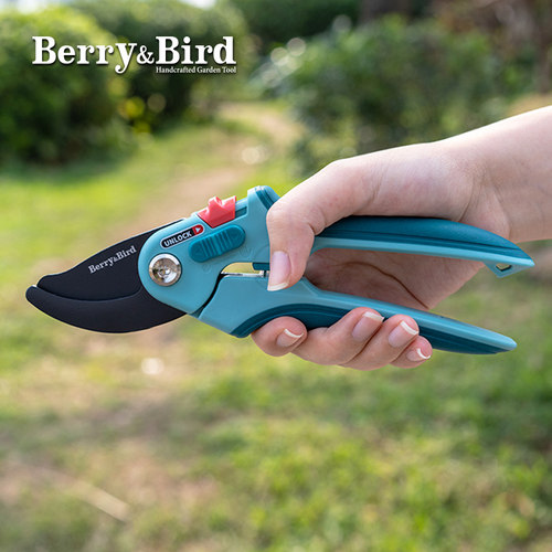 虹越Berry&Bird园艺森林修枝剪刀开口可调节大小不锈钢采果绿篱剪