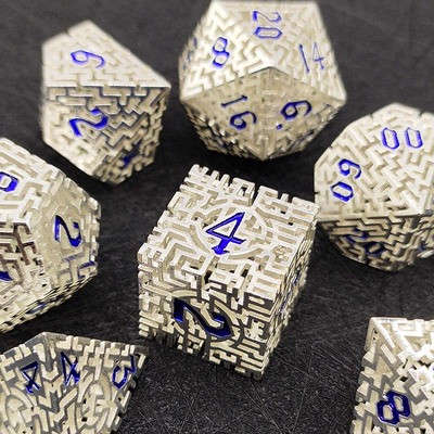 金属跑团骰子COC桌游克苏鲁DND龙与地下城RPG色子套装D20小玩具大