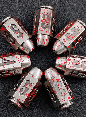 D6子弹跑团骰子套装金属工艺品dice多面数字游戏色子克苏鲁桌游