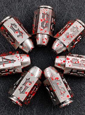 D6子弹跑团骰子套装金属工艺品dice多面数字游戏色子克苏鲁桌游