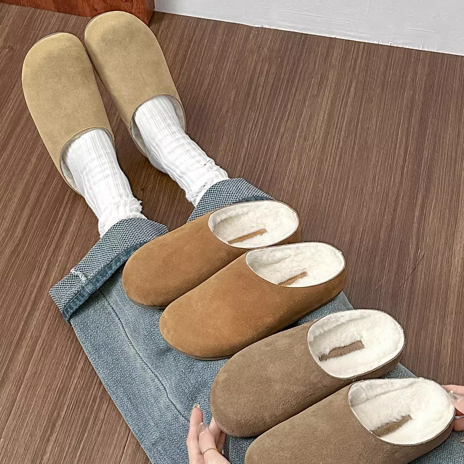 SS7L小疯叔卡皮巴拉厚底勃肯鞋女包头半拖外穿拖鞋增高百搭穆勒鞋