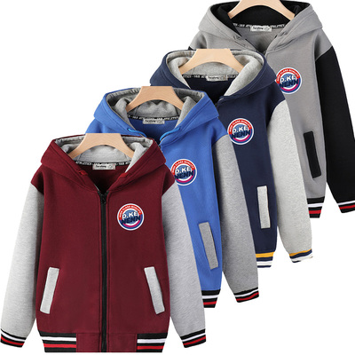 男童薄绒宽松春秋加肥加大卫衣