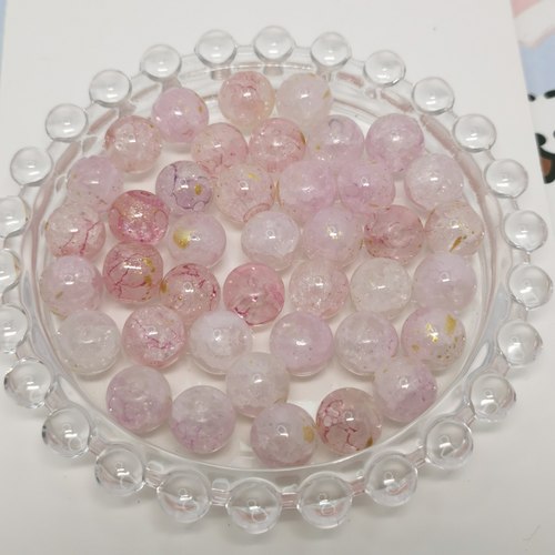 琉璃10mm冰裂玉碎爆花冰魄玻璃珠