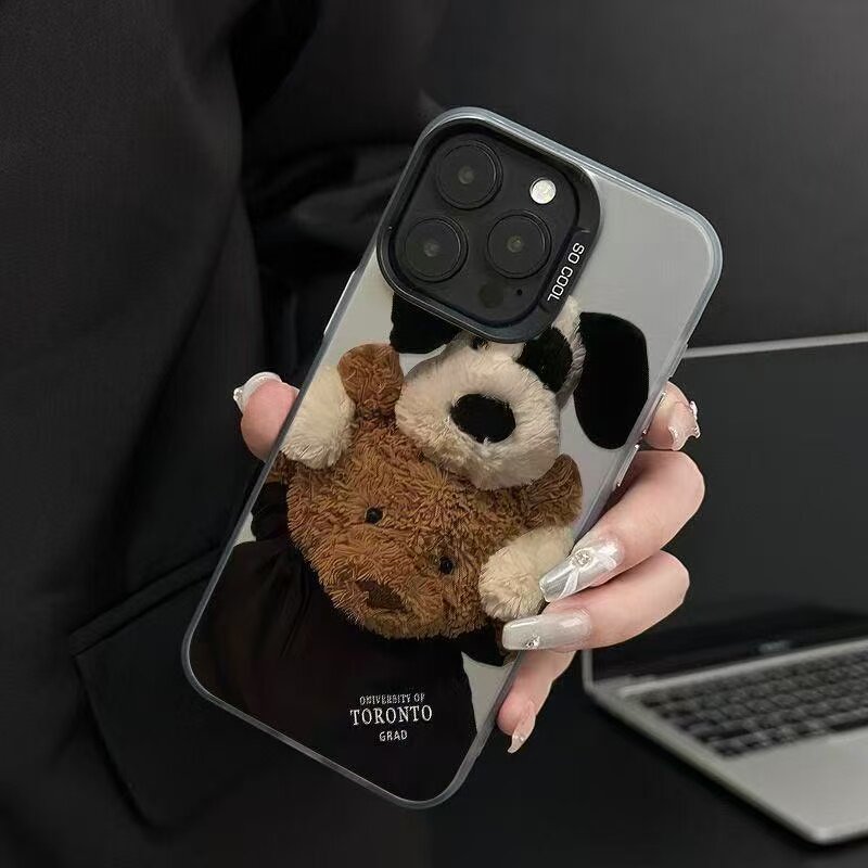 日韩布偶小狗小熊iPhone15promax苹果16手机壳14防摔16卡通12 13
