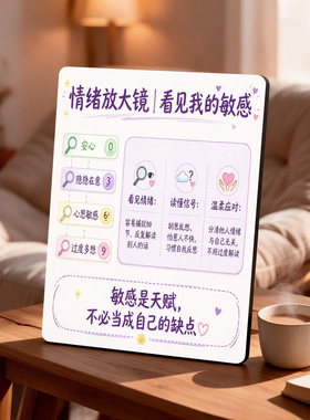敏感情绪放大镜桌面摆台立牌