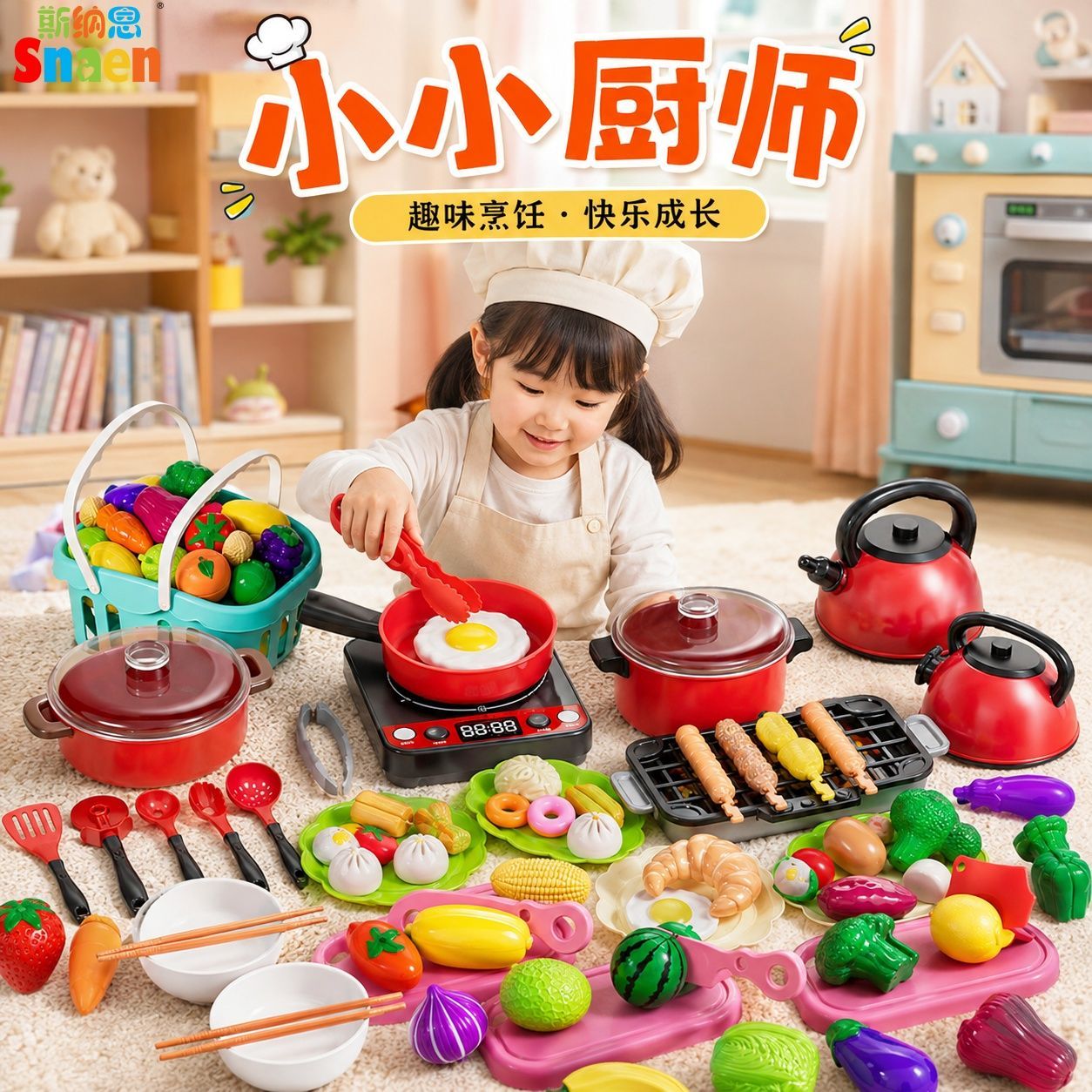 儿童仿真厨房切切乐早教玩具