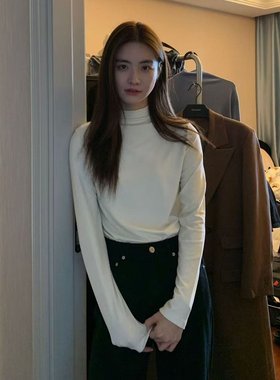 52055  醋酸绵羊毛半高领打底衣绵羊毛