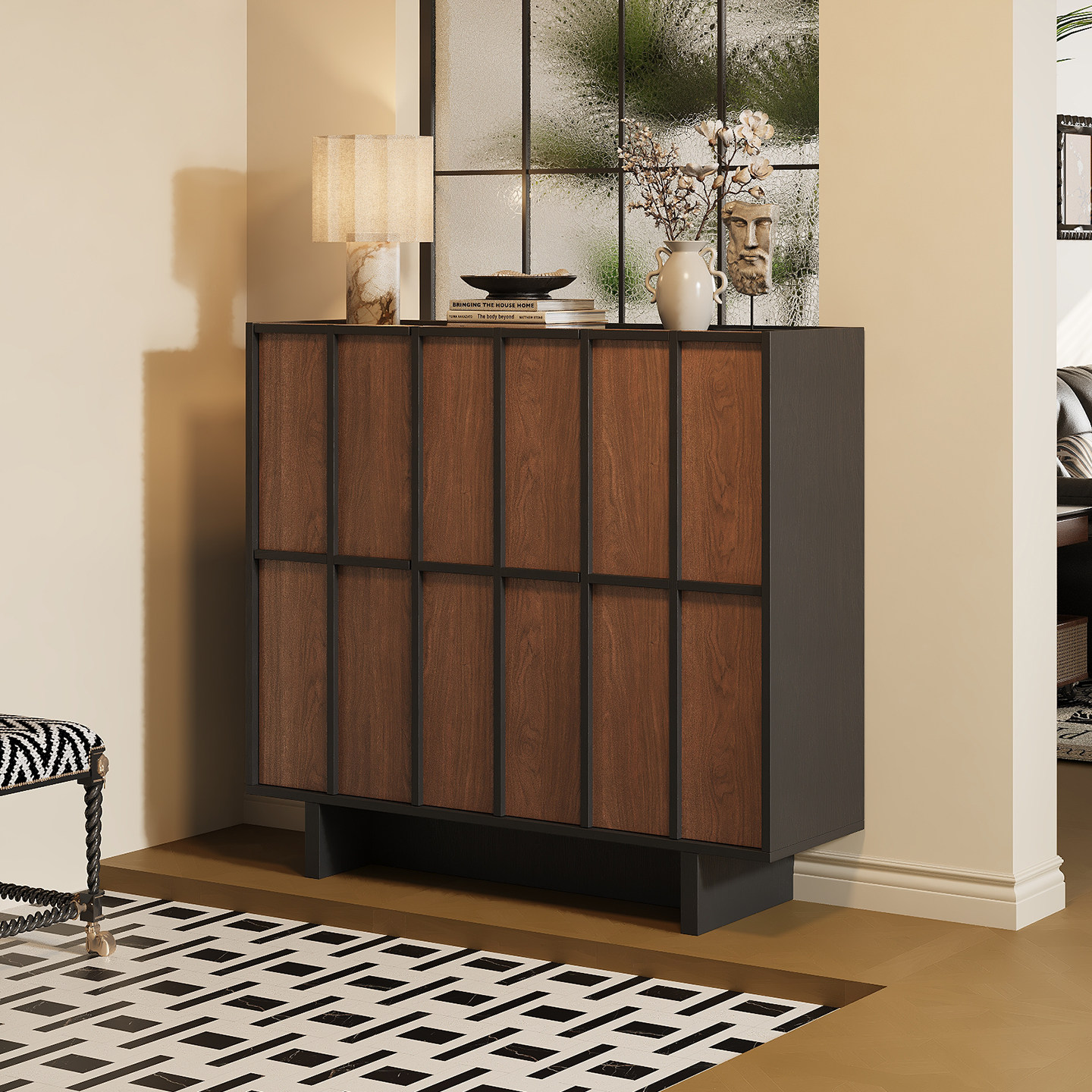 中古风实木斗柜入户门鞋柜玄关柜卧室床尾置物柜复古储物柜抽屉柜,住宅家具,鞋柜,淘宝优惠券,粉丝福利购,淘宝优惠卷