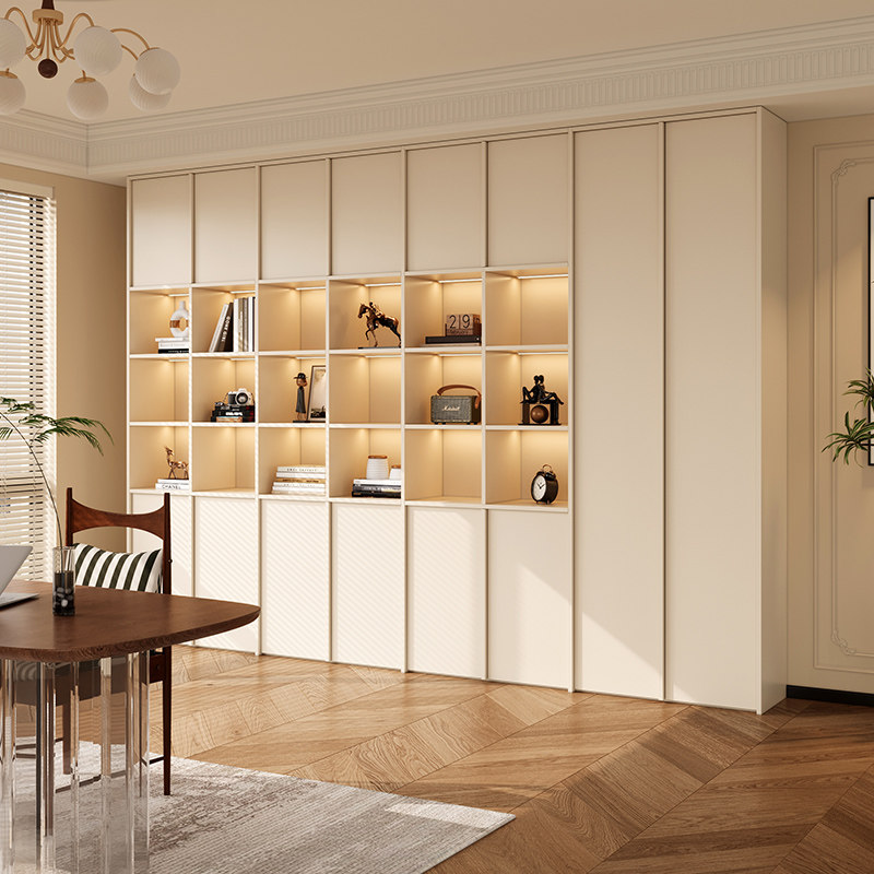檀奥组合满墙骨骼线书柜