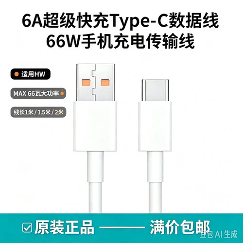type-c数据线6A超级快充数据线