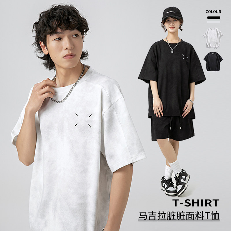 1516-3-1001-P582024年夏季新款T恤巴黎风脏脏面料,男装T恤,星座1516-3