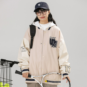 1516-3-2293-P98 2024秋冬简约潮牌男友风棒球服外套图片
