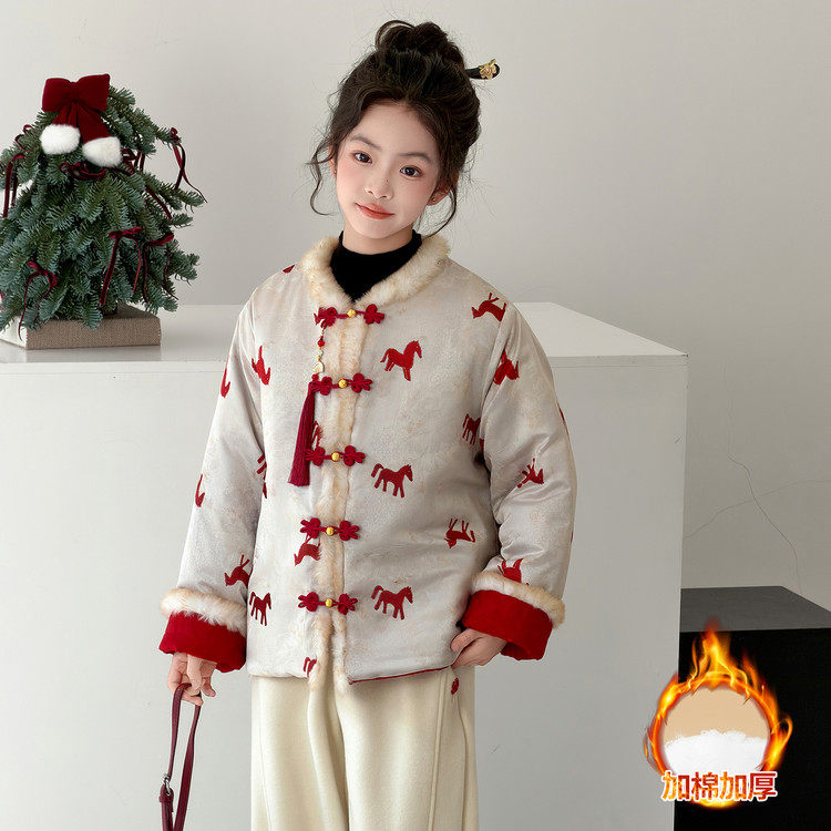 女童年服外套夹棉加厚冬装提花洋气时尚新中式国风2025新款中大童,童装/婴儿装/亲子装,棉袄/棉服,淘宝优惠券,粉丝福利购,淘宝优惠卷