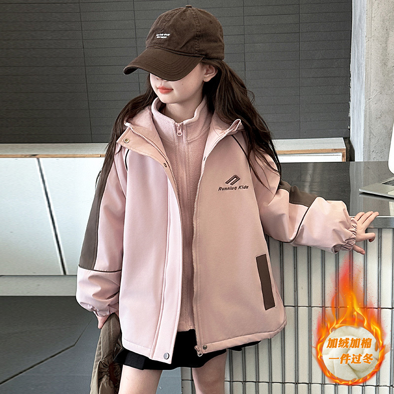 女童冲锋衣套装可拆卸三合一秋冬