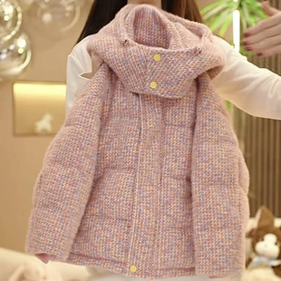 中大童棉服洋气时尚 女童冬季 棉衣加厚保暖彩色呢子羽绒棉2025新款