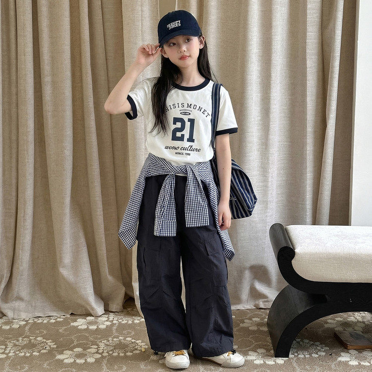 女童夏季短袖套装屁帘裤子两件套图片