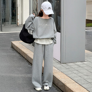 女童卫衣套装假两件上衣春装2026新款韩版休闲中大童两件套阔腿裤