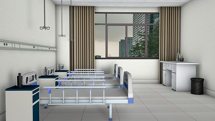 医院房间住院病房病床室内看病高清led大屏幕舞台背景虚拟静态图