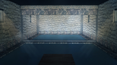 阴森黑暗水牢牢房坐牢监狱砖墙高清LED大屏幕舞台背景虚拟图片