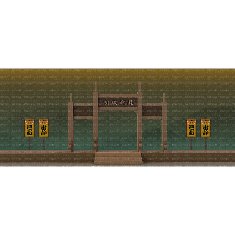 古代牌坊明镜高悬回避肃静衙门高清5K宽屏LED大屏幕舞台静态图片