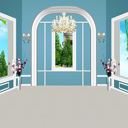 高清led大屏幕舞台背景欧式房间奢侈典雅蓝色调唯美虚拟静态图片