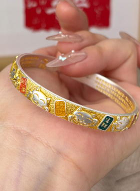 航达银匠足银9999招财猫手镯