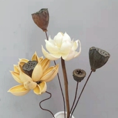 单枝干花花束真花装 饰摆件荷花莲蓬禅意中式 花瓶插花家居客原生态