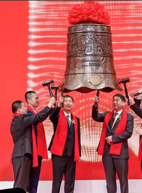 纯铜敲钟仪式警钟摆件