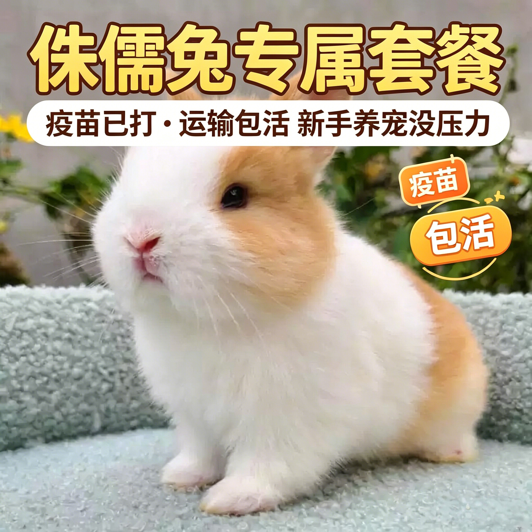 侏儒兔新手套餐活体迷你长不大家养宿舍可养全套配齐温顺包活