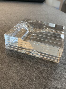 玻璃材质水晶双人雪茄烟灰缸