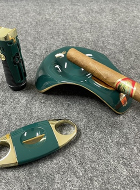 Lubinski鲁宾斯基雪茄打火机 通针 钻 剪刀 烟灰缸 套装 80021-GN