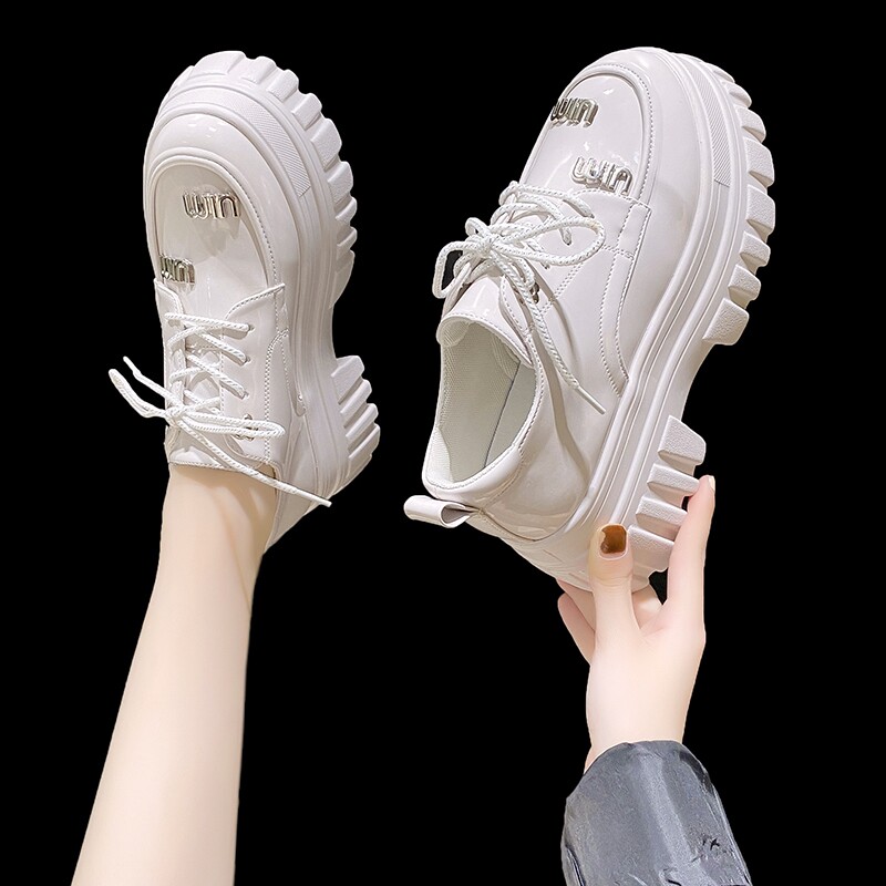 2026春季新款8cm内增高女鞋厚底高跟小皮鞋女百搭小个子松糕单鞋