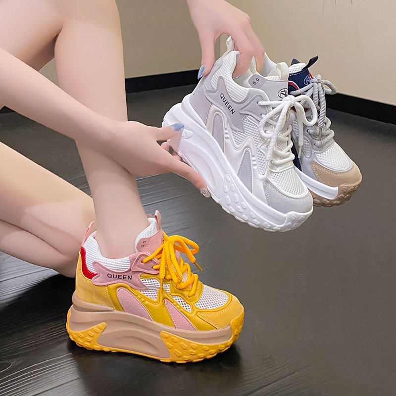 2026春季新款10cm内增高女鞋厚底高跟老爹鞋女百搭显瘦运动休闲鞋
