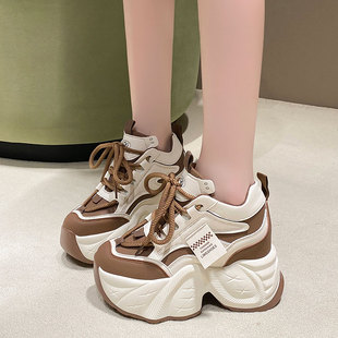女百搭显瘦运动休闲鞋 2026春季 厚底高跟老爹鞋 10cm内增高女鞋 新款