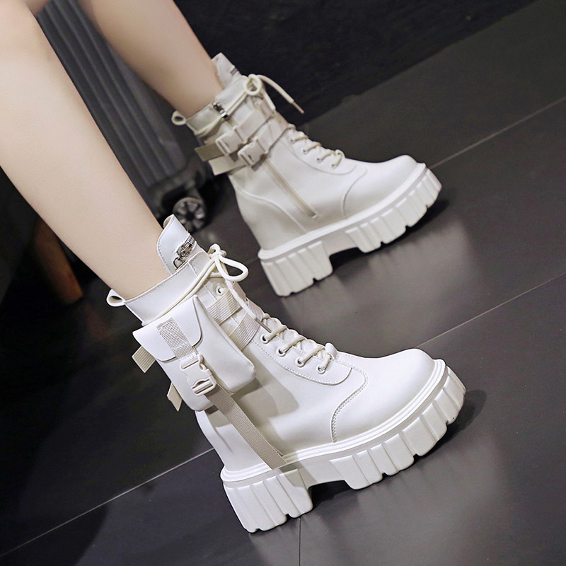 2026春季新款10cm内增高马丁靴女厚底高跟短靴百搭显瘦中筒靴单靴