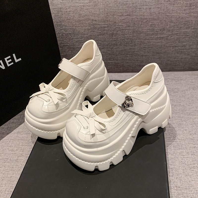 9cm内增高厚底玛丽珍小皮鞋