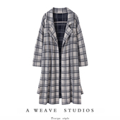 重磅 领格子羊绒外套 外套西装 意大利设计秋冬新款 100%山羊绒长款