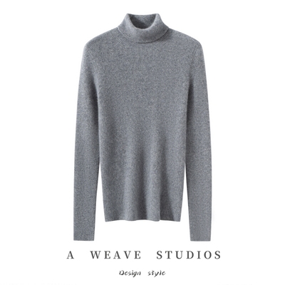 萨琪尼高领羊绒衫女100纯山羊绒毛衣2025新款修身短款内搭打底衫