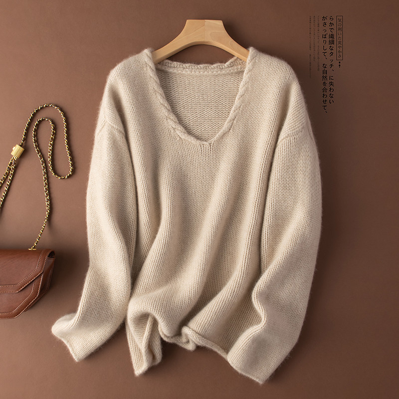 简精轻奢！官方〓绒+〓复古绞花V领粗针羊绒衫毛衣上衣女冬季,女装/女士精品,羊绒衫,淘宝优惠券,粉丝福利购,淘宝优惠卷