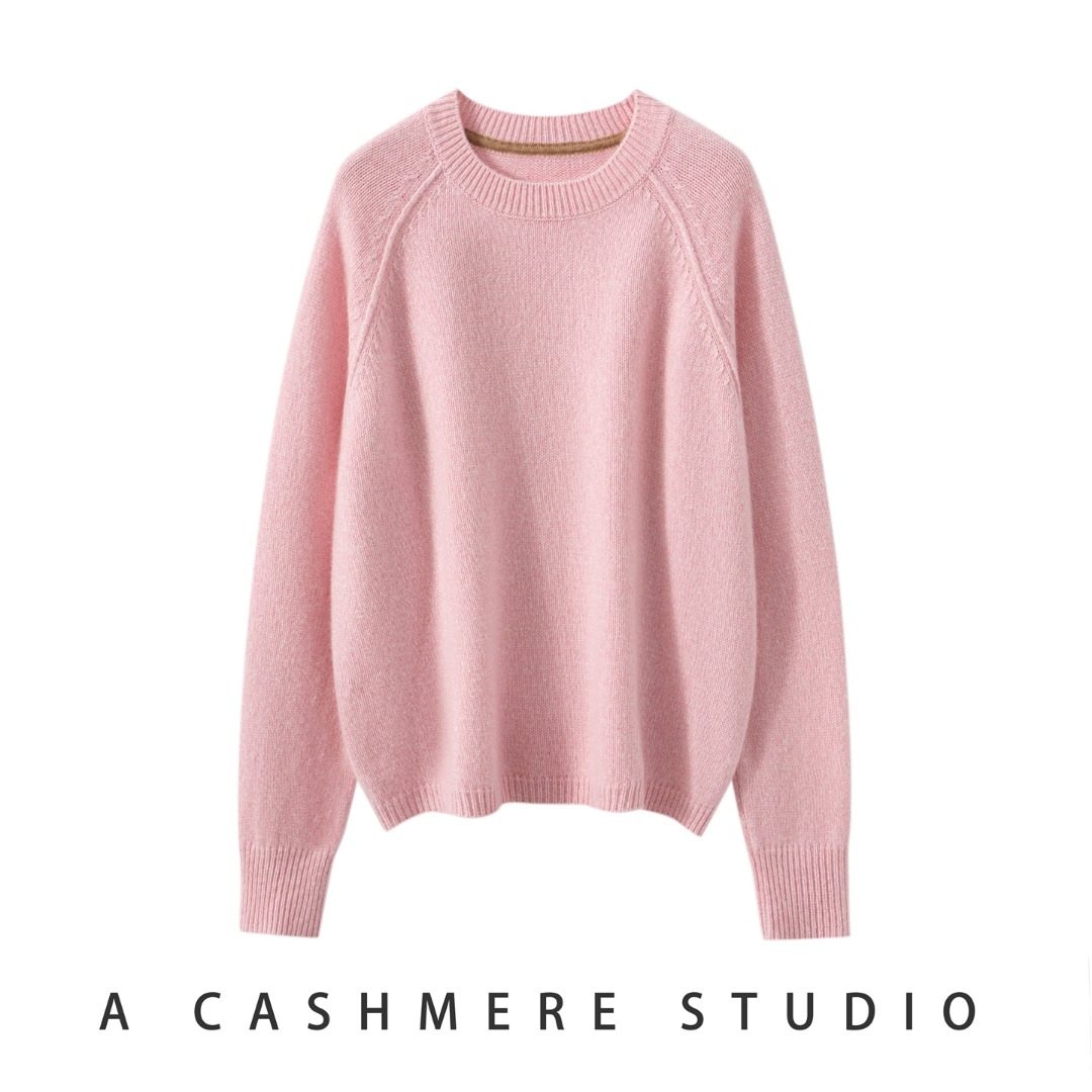 仙的冒泡~秋冬新品山羊绒衫女圆领加厚宽松慵懒风毛衣针织打底衫,女装/女士精品,羊绒衫,淘宝优惠券,粉丝福利购,淘宝优惠卷