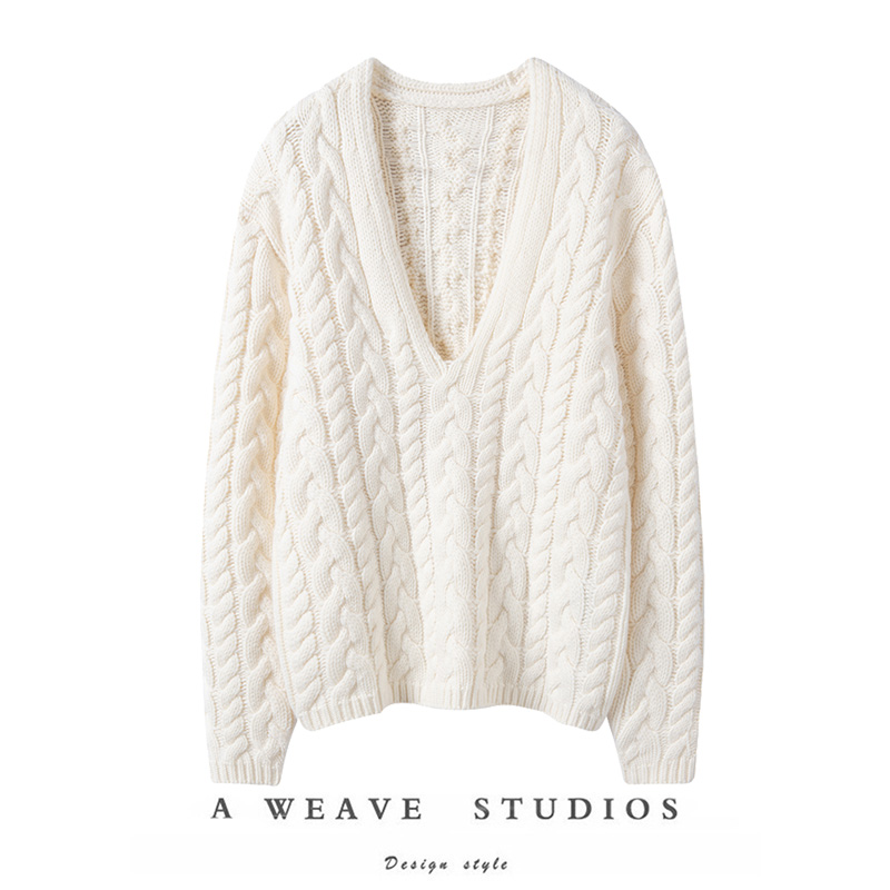 立体绞花重磅经100%羊绒