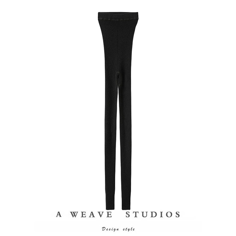 超级显瘦~100%纯山羊绒裤女外穿内搭打底裤冬季紧身保暖裤铅笔裤