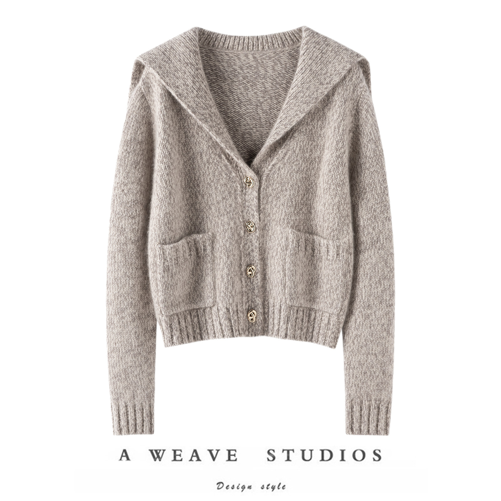 率性减龄~ 大克重花纱100%山羊绒披肩海军领毛衣开衫外套女加厚,女装/女士精品,羊绒衫,淘宝优惠券,粉丝福利购,淘宝优惠卷