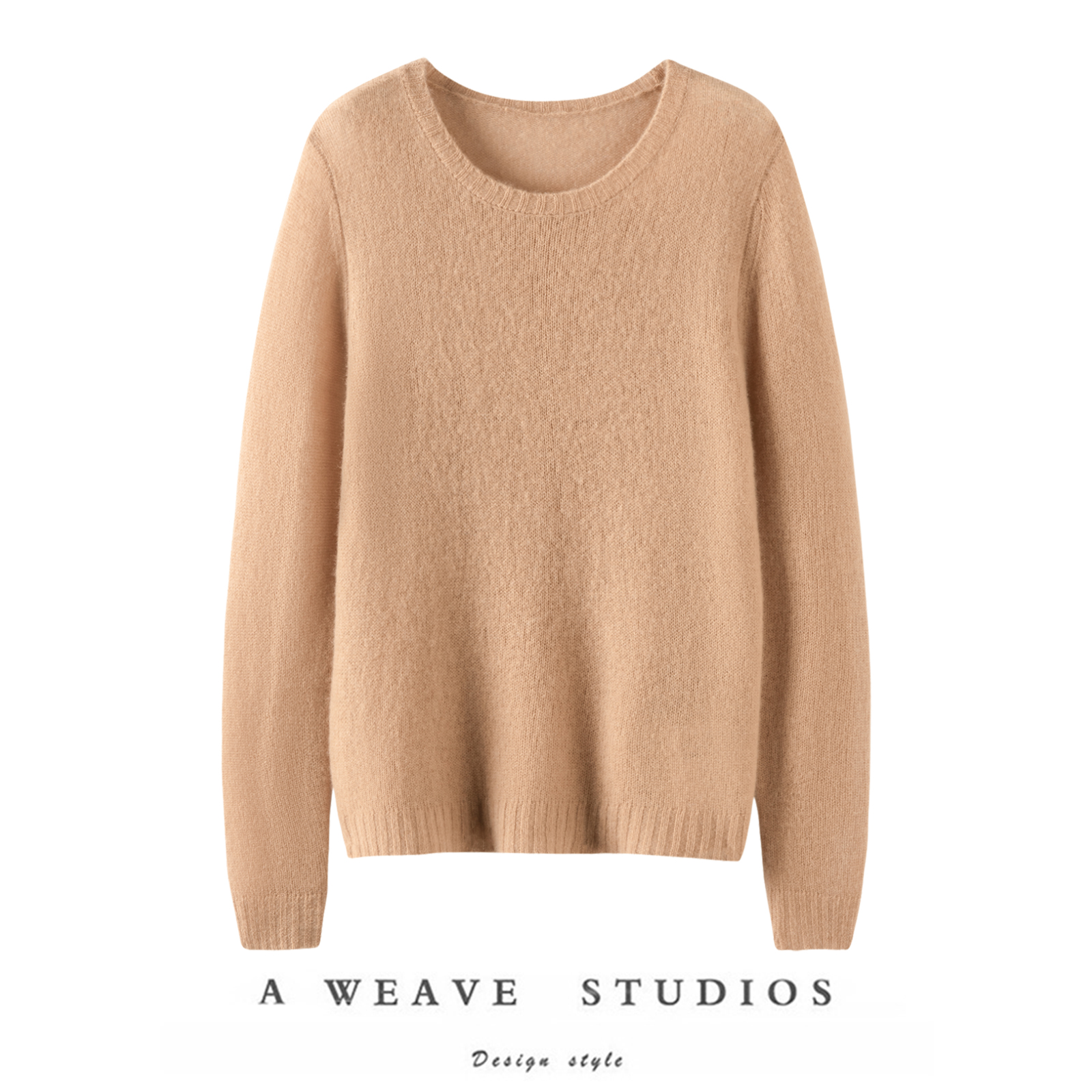 【店庆福利-百分百山羊绒】纯色圆领款羊绒衫百搭时尚款套头上衣