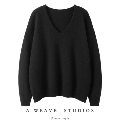 V领羊绒衫女纯羊绒毛衣